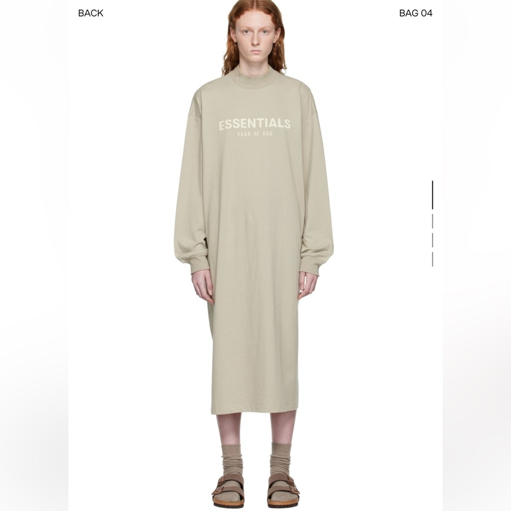 Essentials Fear of God Gray Long Sleeve Midi Dress - Picture 3 of 4